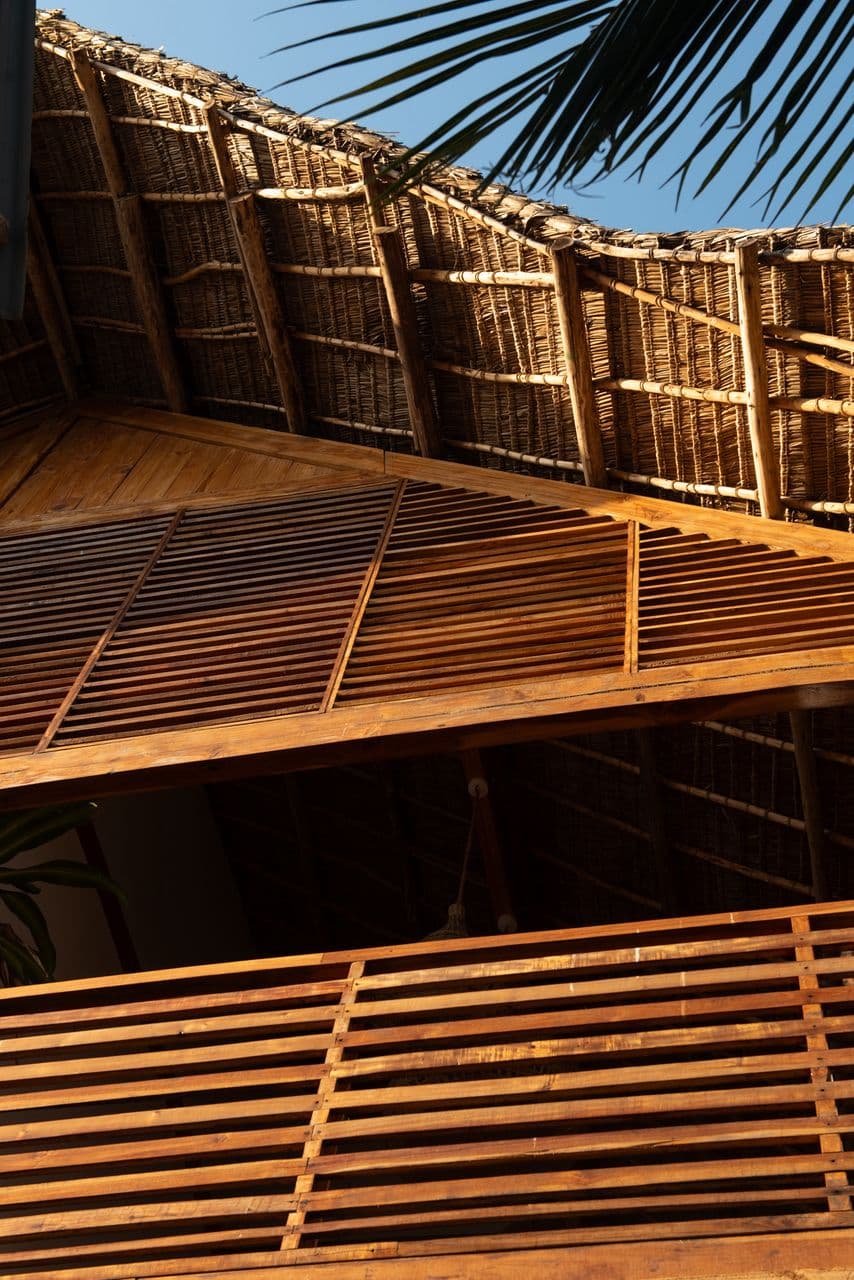 Bamboo roof detail close-up