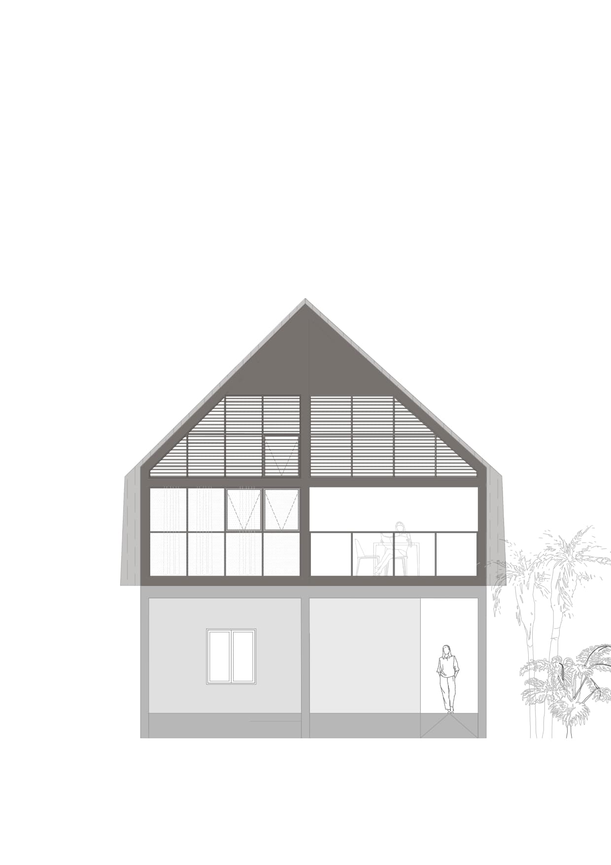 Front elevation architectural drawing